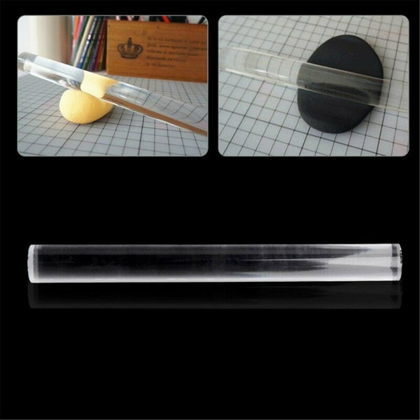 1/3/4/5pcs Durable Polymer Clay Craft Clear Acrylic Roller Rolling Pin Art Tools