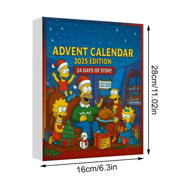 Cartoon advent calendar box size 28 x 16 cm