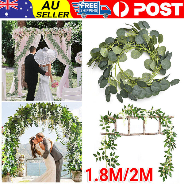 2M Artificial Greenery Eucalyptus Leaf Vine Garland Plant Party Wedding Decorate