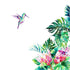 Wall Stickers Protea Flowers Tropical Leaves Hummingbird Corner Decal Removable