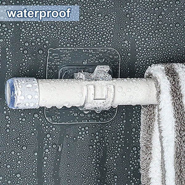 10X Nail Free Curtain Rod Clip Self Adhesive Curtain Adjustable Rod Holder Hooks