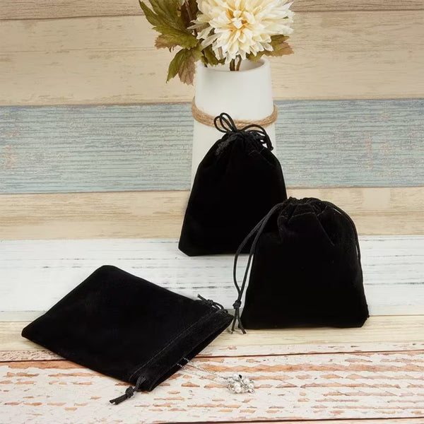 200X Drawstring Velvet Pouch Gift Bag Wedding Party Jewellery Tumbled Stones