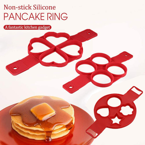 Non Stick Omelette Mold Mould Silicone Pancake Maker Pan Cooking Egg Flip Ring