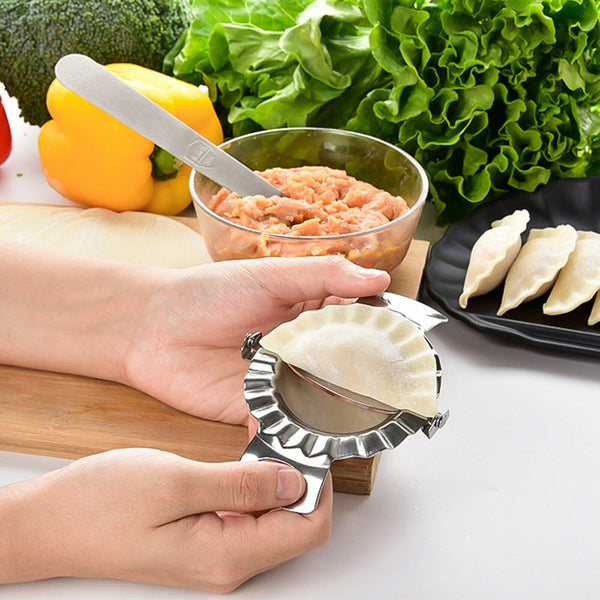 4PCS Dumpling Maker Mold Stainless Steel Dough Press Making Mould Tools AU NEW