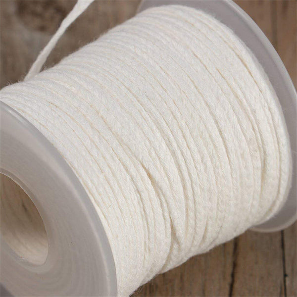 Up 4x 61M/Roll Spool of Cotton Square Braid Candle Wicks Wick Core Candle Making