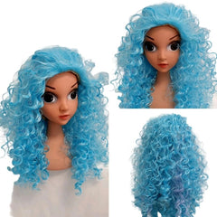 Descendants 5 Chloe Charming Costume Kids Girls Blue Dress Wig Book Week Cosplay