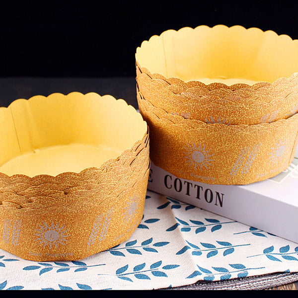 100PCS  High Temperature Kraft Paper Bread Cupcake Holder Resistant Paper Cup