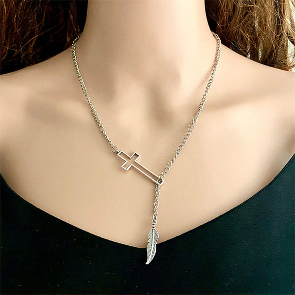 Exaggerated Retro Cross Necklace for Women Unique Statement Jewelry Gift Idea