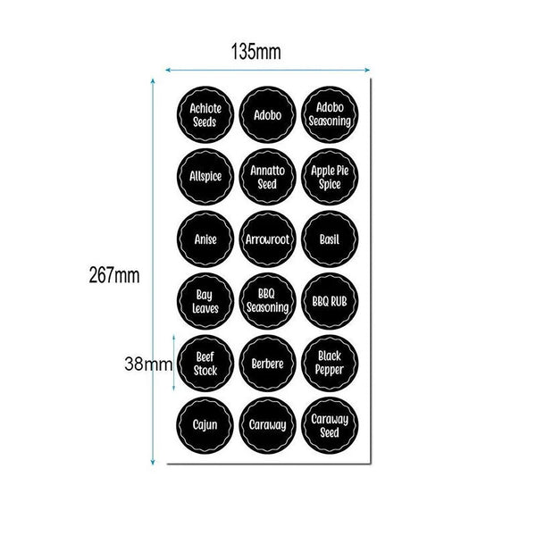 144pcs Spice Herb Storage Jar Labels Pantry Stickers Decals High Quality Durable