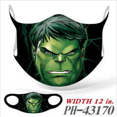 Costume Face Mask - Washable Printed Fabric Half Mask for Parties, One Size