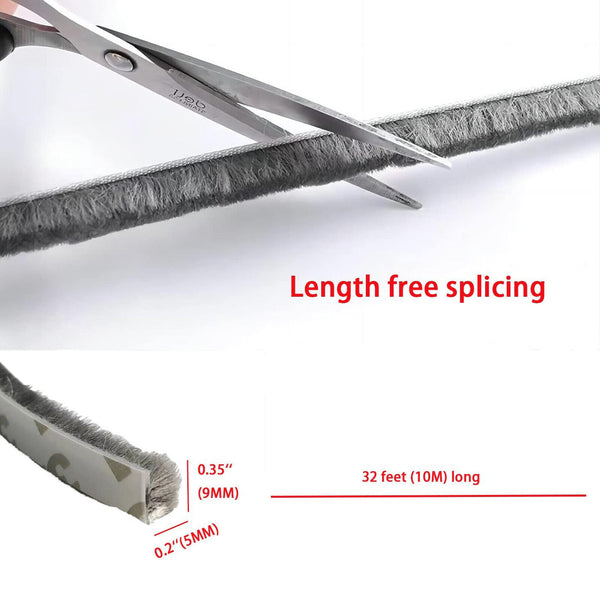 10M Hairy Seal Brush Pile Door Window Sliding Weather Strip Draught Excluder AUS