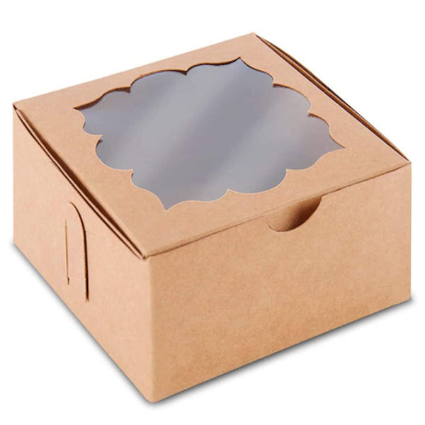 Cupcake Boxes with Window Ribbon Cake Packaging Gift Boxes
