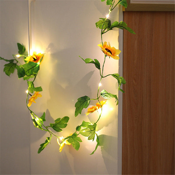 2M Artificial Sunflower Fairy String Light Home Party Wedding Lamp Decor Xmas AU