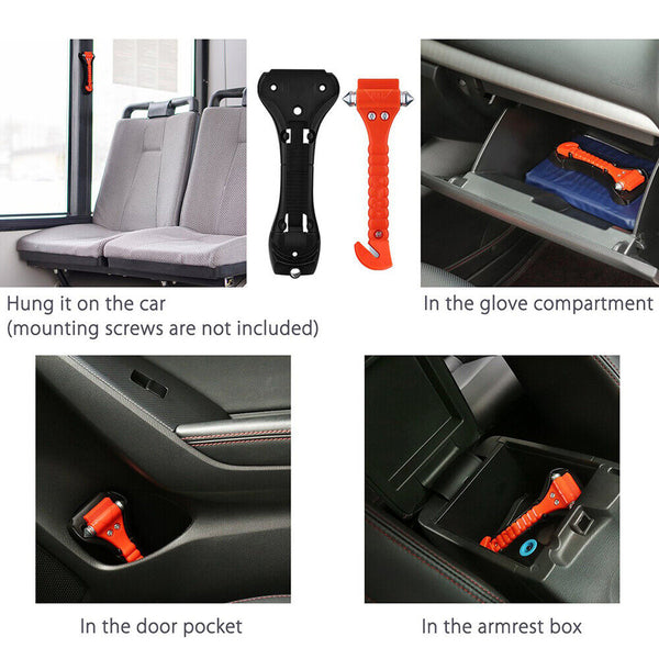 2X Car Emergency Hammer Window Glass Breaker Seat Belt Cutter Safety Escape Tool