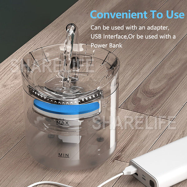 Electric Pet Water Fountain Automatic Sensor Dog Cat Drinking Dispenser +Filter