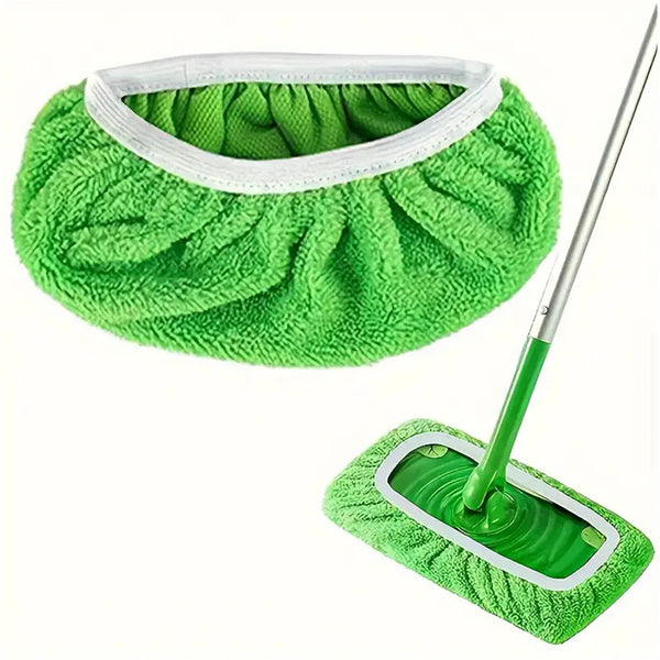 6 Pack Reusable Mop Replacement Pads – Absorbent Green Floor Cleaning Cloth Pads