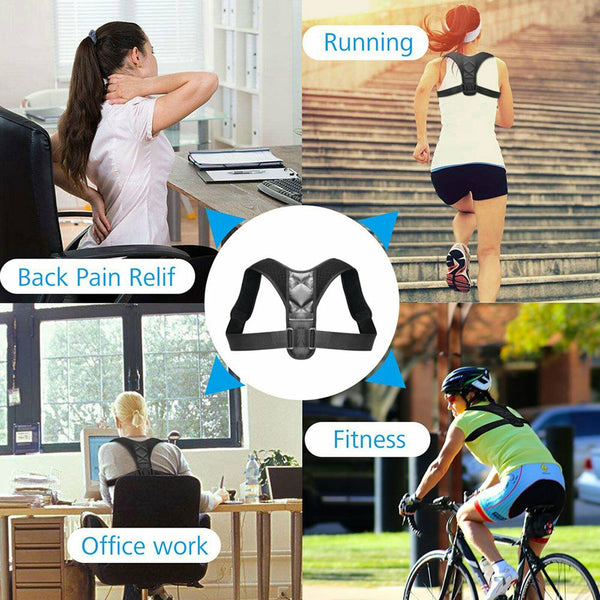 Posture Corrector Adjustable Back Shoulder Belt Support Body Brace Back Unisex