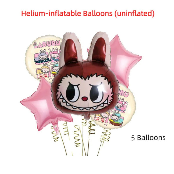 Tableware Banner Foil Helium Balloon Party Decoration Labubu Birthday Supplies