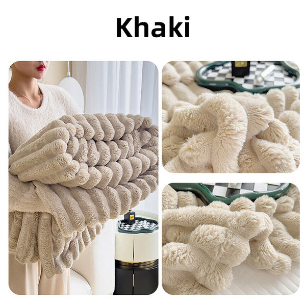 Plush Throw Blanket Soft Warm Sofa Bed Blanket for All Seasons
