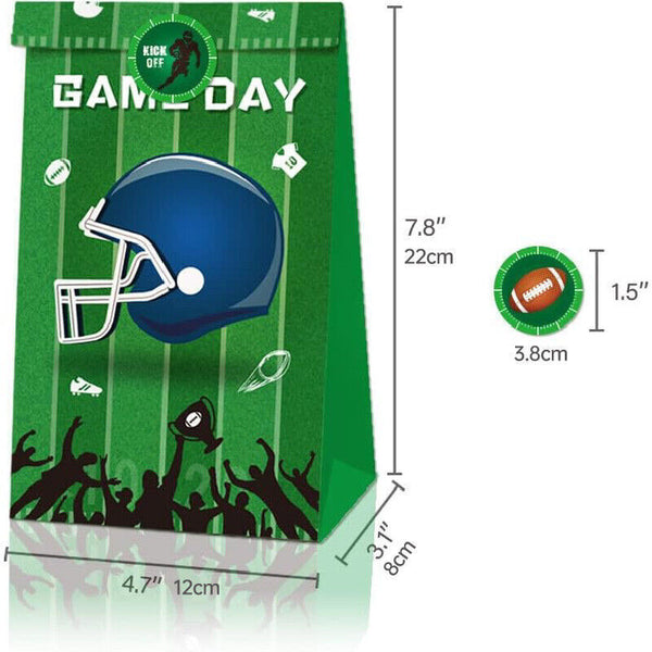 Football Touchdown Sports Game Party Candy Gift Kraft Paper Bags Birthday Gift