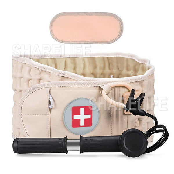 Decompression Belt Waist Brace Spinal Lower Air Traction Back Pain Relief Lumbar