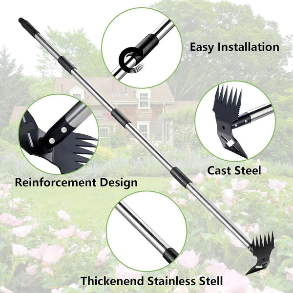 Stand Up Weed Puller Tool Long Handle Garden Weeder Root Remover