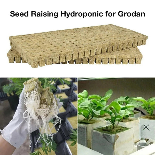 50 Sets Grow Starter Rockwool Cubes Hydroponics Plant Net Cup Basket Aquaponic