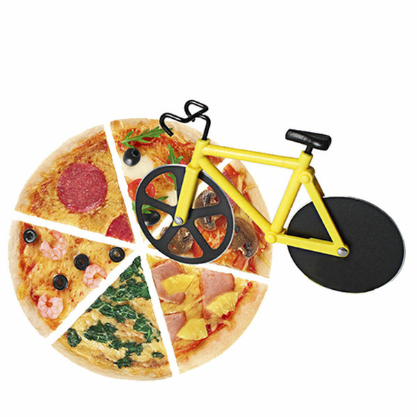 Kitchen Tool Slicer Stainless Steel Bike Pizza Cutter Chopper Road Wheel