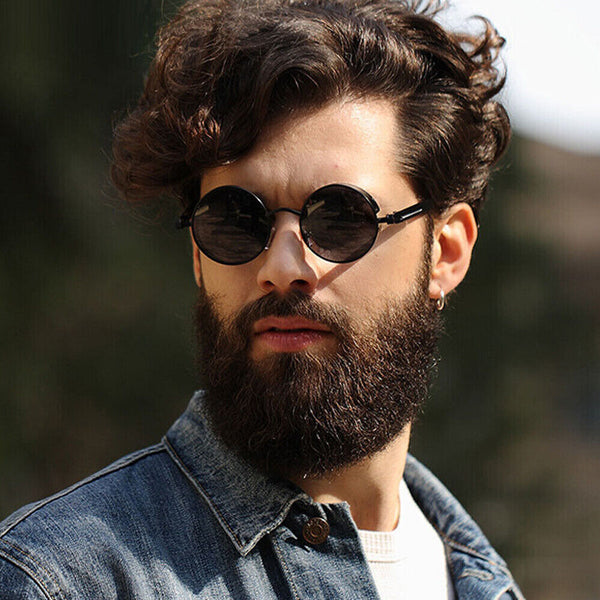 Round Polarized Vintage Steampunk Sunglasses for Men Women Retro Sun Glasses Hot
