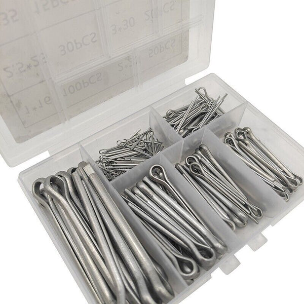 230PCS 304 Stainless Steel Cotter Pin Assortment Set Split Pin Value Kit NEW AU