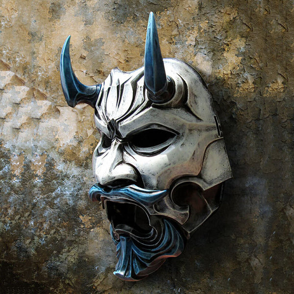 Japanese Prajna Devil Mask Noh Kabuki Demon Oni Samurai-Masks Halloween Cosplay