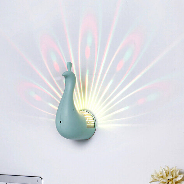 LED Home Decor wall lamp Peacock Projection Lamp Remote Control Night Light