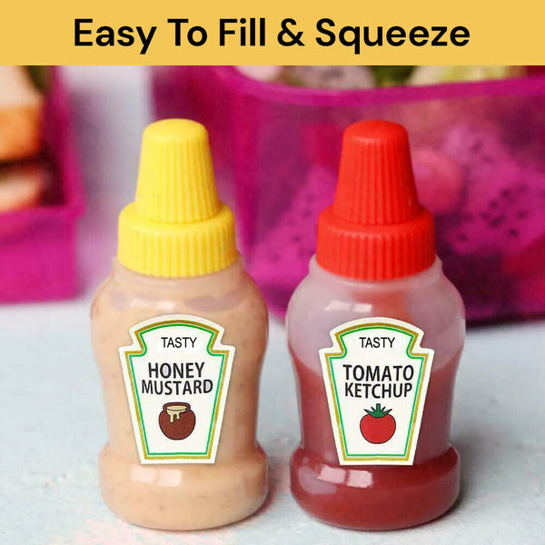 2X Mini BBQ Squeeze Bottle Sauce Bottles Ketchup Mustard Condiment Dispenser AU