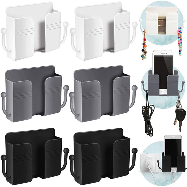 8PCS Wall Mounted Phone Remote Control Stationery Holder Storage Box Organizer