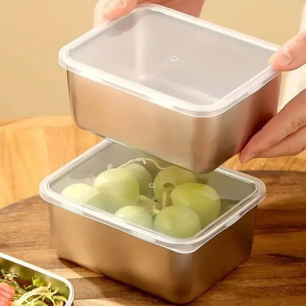 10pcs Stainless Steel Food Containers with Lids + 5 Spoons | Stackable Airtight Lunch Boxes
