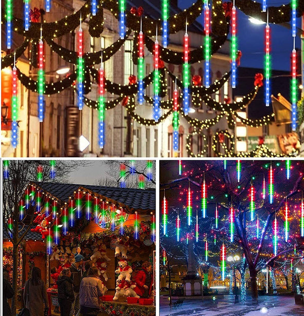 LED Solar Lights Meteor Shower Rain Christmas Tree String Lights Garden Outdoor