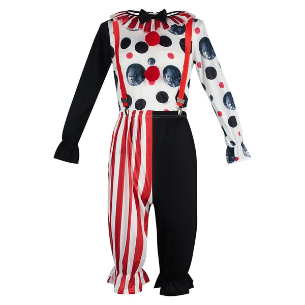 Clown costume set contents laid out