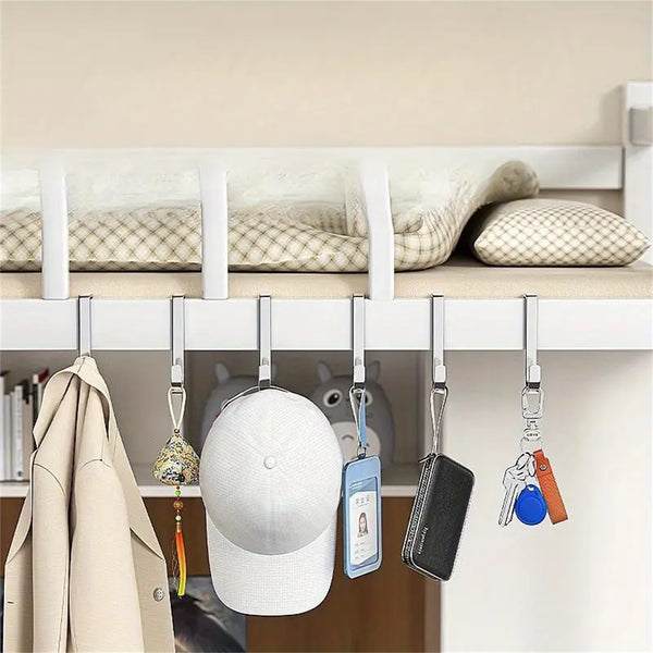 10 Pack Over Cabinet Door Hooks – Stainless Steel Double Hooks for Drawer, Closet, Fence and Storage