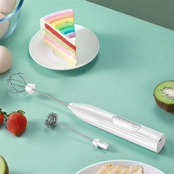 USB Charging Electric Egg Beater Milk Frother Handheld Drink Coffee Foamer NEW