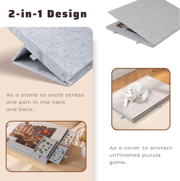 1000pcs jigsaw Puzzle Board Portable Felt Puzzle Plateau 6 Drawers Puzzle Table