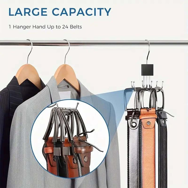 5X 360° Rotating 6-Claw Multi-Function Hook Belt Hanger Space Saving Wardrobe