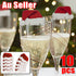 10pcs Xmas Hats Champagne Wine Glass Caps Christmas Holiday Party Decorations