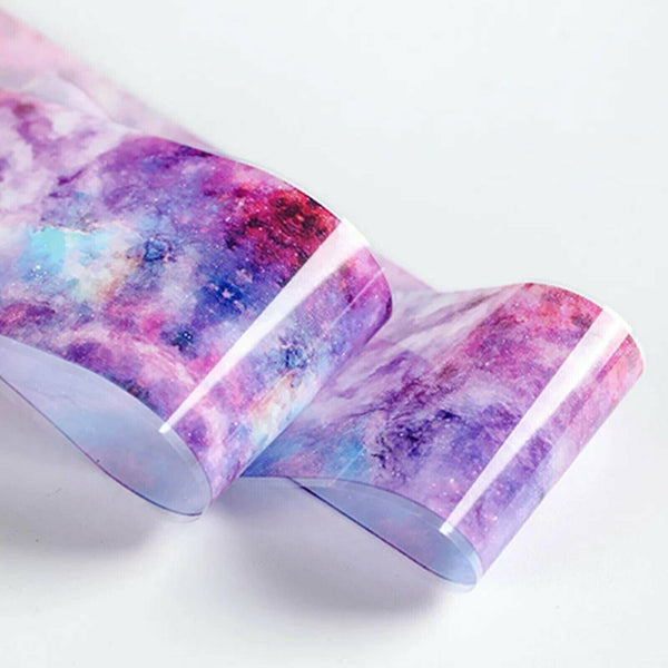 Galaxy Marble Transfer Foil Paper Star Glue Nail Art Stickers