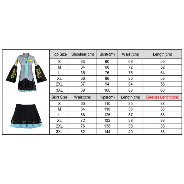 Anime Hatsune Miku Vocaloid Hatsune Miku Costume Uniform Dress Party Cosplay Set