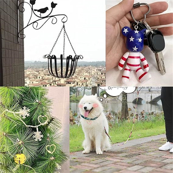 2 PCS Heart Shape Carabiner Clip Metal Open Buckles Clasp Spring Keyring Camping