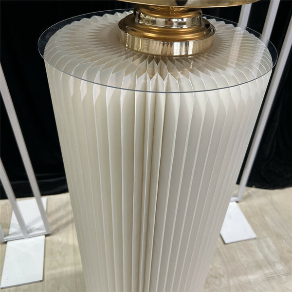 Plinth Cylinder Wedding Folding Hard Carboard Round Ripple Stand Acrylic Top DIY