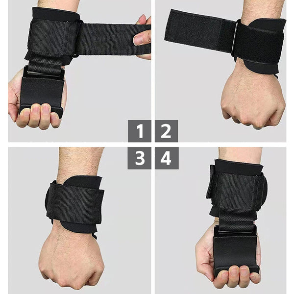 Weight Lifting Power Hooks Wrist Support Straps | Gym Grip Hooks for Deadlift