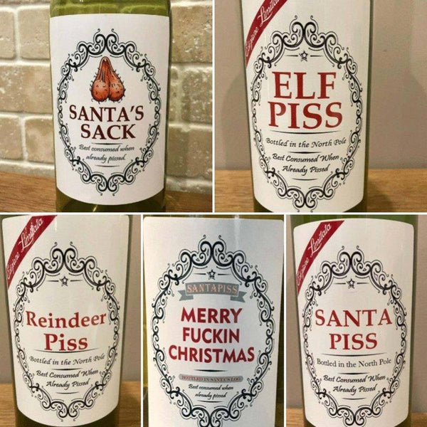 Christmas novelty bottle labels add-on