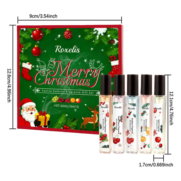 Perfume gift box size 12.6 x 9 cm with 12.1 cm tall bottles
