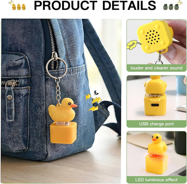 2X Rechargeable Duck Frog Keychain Button with Sound Keyboard Clicker Fidget Toy